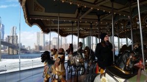 Finding myself in New York City. Photo taken at Jane's Carousel in Brooklyn.